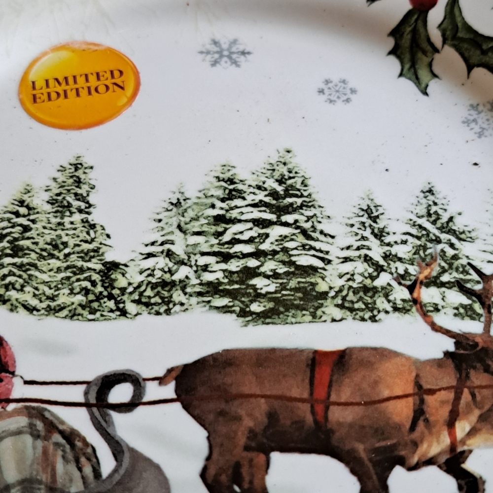 Better Homes and Gardens Santa In A Sleigh Salad/Dessert/Appetizer Plate - Picture 5 of 9